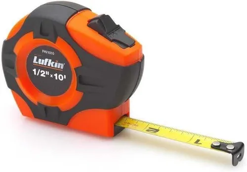 Crescent Lufkin 1" x 25' P1000 Series Hi-Viz® Orange Engineer's Yellow Clad A4 Blade Power Return Tape Measure - PHV1425DN