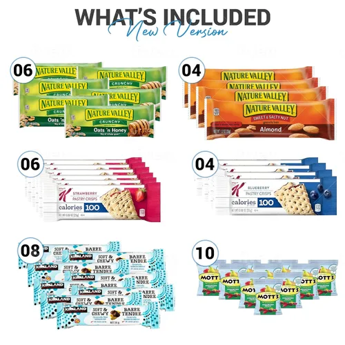 Vista 3 de Snacks saludables, paquete de regalo de variedad de surtido mixto premium de 67 unidades y caja de aperitivos saludables – Ideal para el hogar