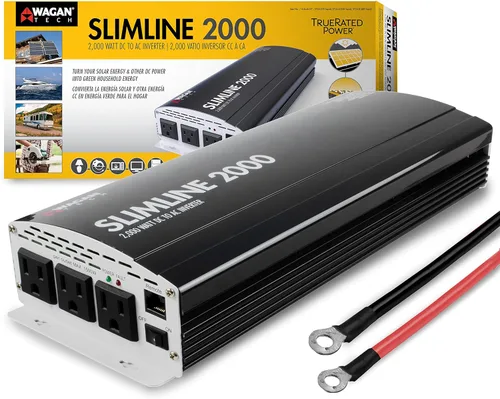 Vista 9 de Wagan EL3720 1000W Slimline Plus Inversor de corriente de CA a CC 1000 vatios TrueRated Continuo de 2500 vatios de sobretensión DC 12V a CA 110V