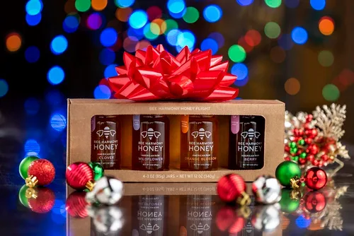 Vista 9 de Bee Harmony Classic Honey Flight - Mini juego de regalo de miel, 4 frascos, 3 onzas cada uno, premium, crudo, fabricado en los Estados Unidos