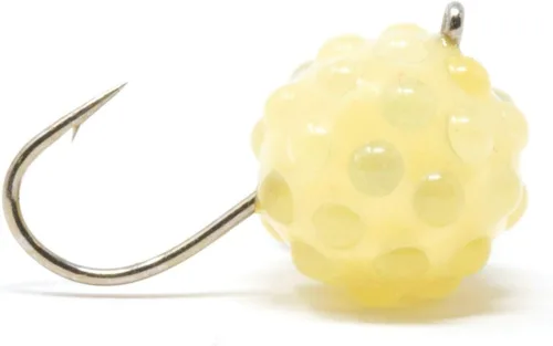 Vista 3 de Clam Caviar Drop Tungsten Ice Fishing Jig for Panfish and Crappie with Acrylic Glow Body and Realistic Egg-Like Presentation