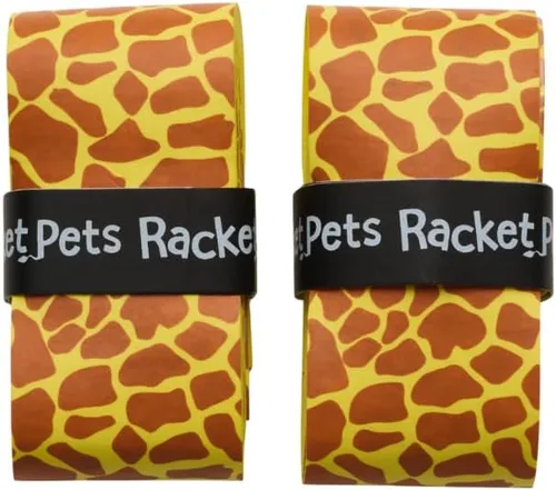 Racket Pets Raqueta de tenis para niños, cinta antideslizante de agarre de tenis con estampado animal para raquetas juveniles, divertido agarre de