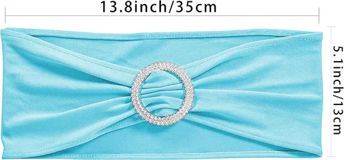 Vista 3 de Obstal 10 cintas elásticas de elastano para sillas de recepción de boda, bandas elásticas universales para silla con hebilla deslizante
