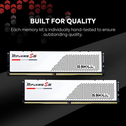 Vista 5 de G.SKILL Ripjaws Serie S5 DDR5 RAM (Intel XMP 3.0) 32GB (2x16GB) 6000MT/s CL30-40-40-96 1.35V Memoria de computadora de escritorio U-DIMM - Blanco