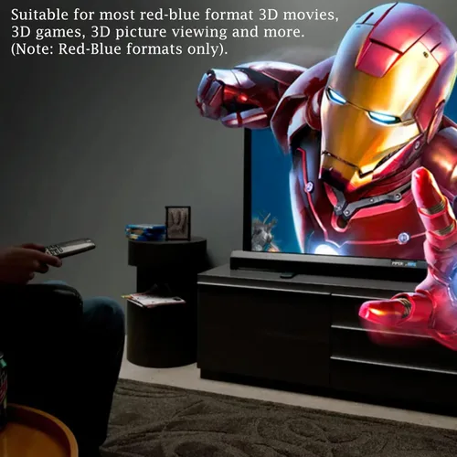 Vista 6 de Gafas 3D rojo-azul, gafas de visión 3D para ver películas/juegos e imágenes en 3D en formatos rojo-azul, compatibles con monitores de computadora