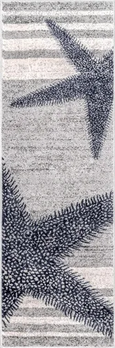 Vista 3 de nuLOOM Thomas Paul - Alfombra de pasillo con estrella de mar (2 x 6 pies), color gris