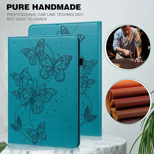 Vista 4 de Funda para Amazon Kindle Fire Max 11 (13ª generación, versión 2023) de 11 pulgadas, piel sintética, con soporte de mariposa en relieve, con lápiz
