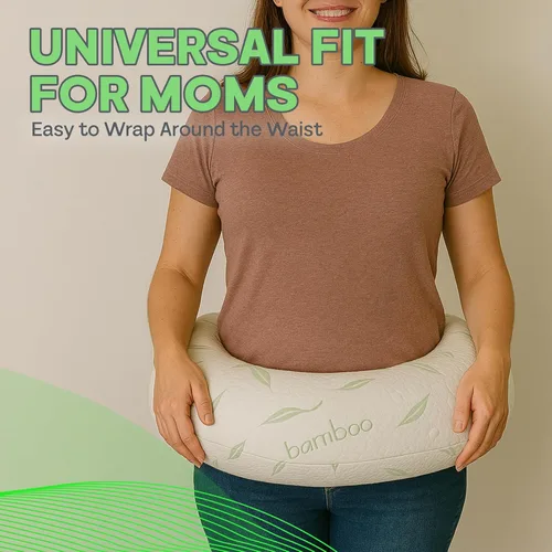 Vista 6 de Sacred Thread Almohada de alimentación cómoda para mamás Espuma viscoelástica premium con rayón extraíble hecha de bambú Soporte cómodo para mamá