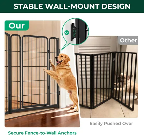 Vista 3 de FXW Puerta para perros extra ancha diseñada para uso en interiores, ancho ajustable de hasta 165 pulgadas de ancho