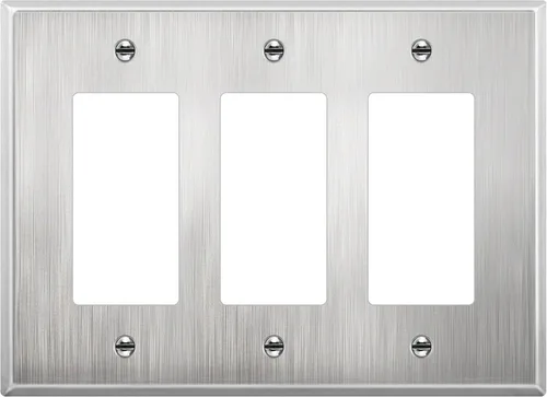 Vista 14 de LIDER Placa decorativa de pared de metal para interruptor o receptáculo, cubierta de salida de acero inoxidable, resistente a la corrosión