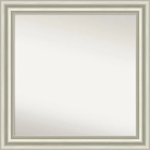 Vista 51 de Amanti Art Espejo de pared plateado de 27 x 21 pulgadas, espejo rectangular de baño de níquel cepillado para decoración de pared, sala de estar