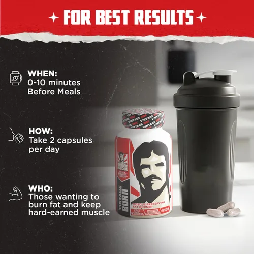 Vista 6 de Old School Labs Vintage Burn Quemador de grasas termogénico, suplemento para pérdida de peso, 120 vegi cápsulas naturales