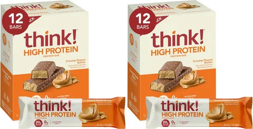 Vista 16 de think! Barras de proteínas, aperitivos altos en proteínas, sin gluten, barra energética sin azúcar con aislado de proteína de suero de leche