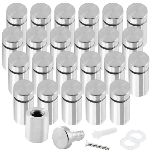 Vista 25 de Tornillos de separación para letreros de 1" x 1", 4 piezas soportes de pared separadores, tornillos separadores acrílicos separador de vidrio kit