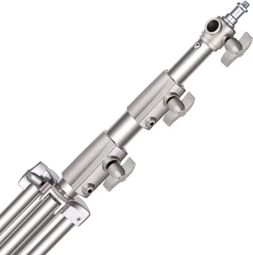 Vista 5 de NEEWER Soporte de luz de acero inoxidable de 102 pulgadas/2.6m, soporte de trípode de fotografía resistente acolchado con resorte con adaptador