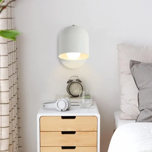 Vista 8 de LITFAD Lámpara de pared de cúpula moderna Simplicidad Macaron Metal aplique de pared Iluminación LED de pared para mesita de noche, sala de estar