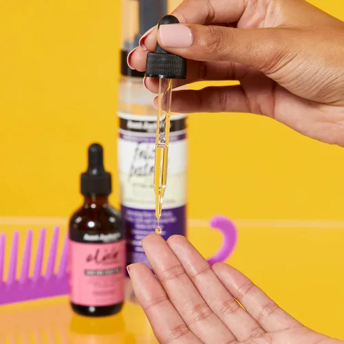 Vista 4 de Aunt Jackie's Elixir Essentials Aceite para el cabello y el cuero cabelludo, colágeno, aceite de árbol de té y eucalipto, espesa y apoya