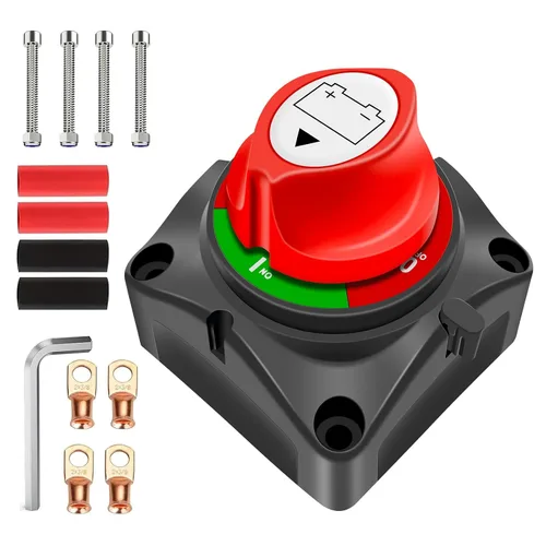 Interruptor de desconexión de batería de 12 V-48 V CC 275 A, interruptor de apagado de aislamiento maestro de energía de batería para barco marino,