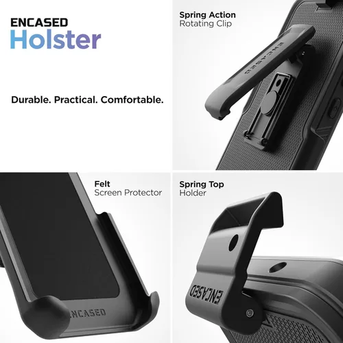 Vista 9 de Encased Funda para cinturón para Moto G 5G (2023) Slimshield con clip para funda (2023 Motorola G-5G 2023) negro mate