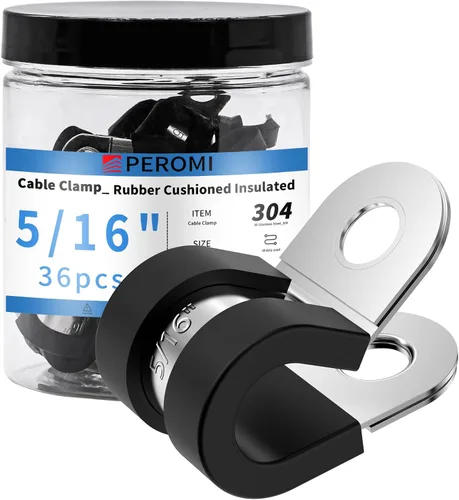 Vista 10 de 12 piezas de abrazaderas de cable dobles de 1-1/2" con refuerzo remachado actualizado, abrazaderas de tubo de bucle aislado con almohadilla de goma