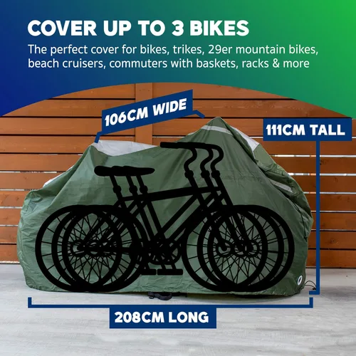 Vista 2 de YardStash Funda para bicicleta – Fundas reflectantes XXL para almacenamiento exterior – Refugios de lona de jardín impermeables y resistentes a
