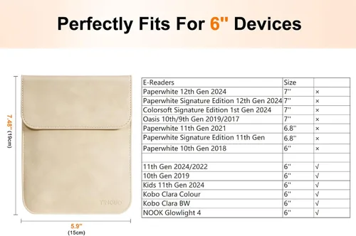 Vista 2 de TiMOVO Funda protectora de 6 pulgadas para todos los libros de lectura electrónica, 11ª generación 2024/2022, funda protectora con bolsillo