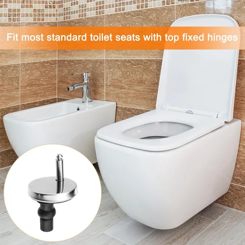 Vista 12 de uxcell 2 Set Toilet Seat Hinge Fixings, Hinge Bolt Screws Toilet Seat Fixings with 60mm/2.36" Base, for Top Fixing Bolt Expansion Screw Cover Buckle