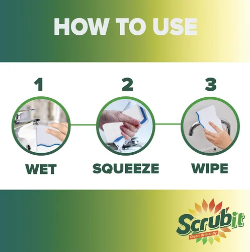 Vista 4 de SCRUBIT - Paquete de 25 esponjas de borrar extra duraderas – Limpiador de cocina, baño, piso y pared – Esponjas mágicas de limpieza de melamina