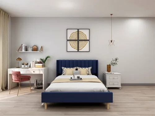 Vista 11 de Cama de plataforma tapizada de perfil bajo, camas individuales con gris oscuro (terciopelo)