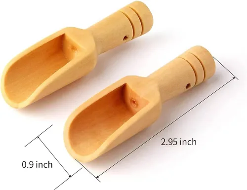 Vista 2 de 8 piezas mini cucharas de madera, mini cucharas de bambú para sales de baño, cuchara de té, cuchara de detergente en polvo, cuchara de caramelo