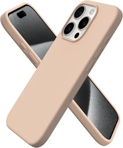 Vista 31 de ORNARTO Funda compatible con iPhone 15 Pro de 6.1 pulgadas, silicona líquida de 3 capas cubierta completa de goma de gel suave, funda protectora