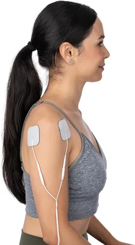 Vista 7 de Discount TENS Electrodos de repuesto con cable para unidades TENS, paquete de 8 (2 x 2 pulgadas), almohadillas de electrodo reutilizables