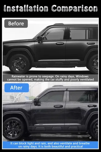 Vista 4 de Deflectores de Ventana y Protectores de Lluvia para Jeep Cherokee 2014 2015 2016 2017 2018 2019 2020 2021 2022 2023 Accesorios, para Deflectores