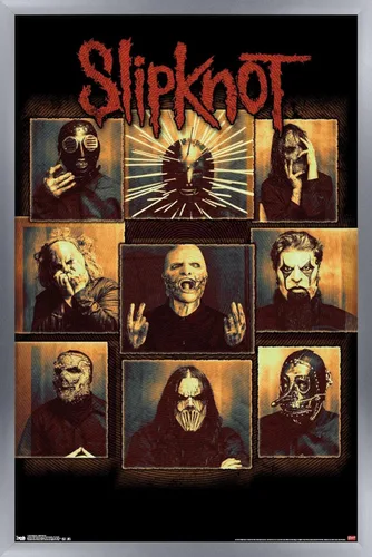 Vista 11 de Trends International Slipknot - Póster de pared a prueba de balas, 22.4 pulgadas de largo x 14.7 pulgadas, versión enmarcada en madera de granero