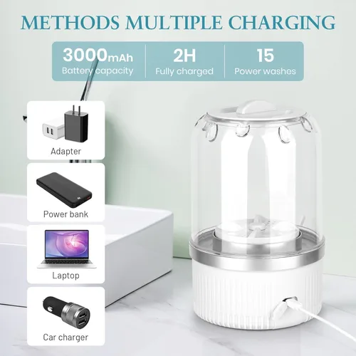 Vista 3 de TARSHYRY Lavadora de ropa interior, mini lavadora portátil recargable, pequeña máquina de lavandería inalámbrica para bebé, ropa, ropa