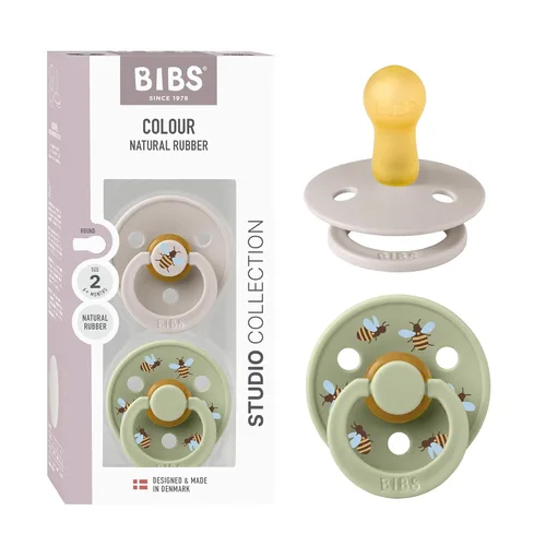 Vista 42 de BIBS - Chupetes de bebé, juego de 2 Studio Chupete redondo con tetina de goma natural sin BPA Chupete de látex libre de BPA Fabricado