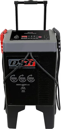 Schumacher Electric DSR ProSeries - Cargador de batería automático de 6 V / 12 V / 24 V y arrancador de motor - Arrancador de motor resistente de