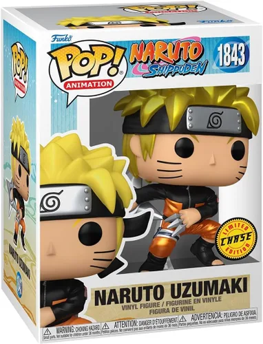 Vista 3 de Funko POP Animación: Naruto Shippuden - Naruto - (Shrkn) - 1/6 probabilidades de variante rara de perseguir - Metálico - Figura de vinilo