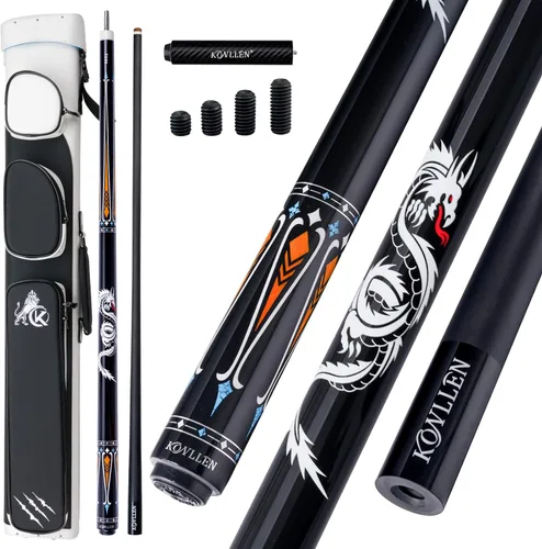 Vista 25 de KONLLEN Carbon Fiber Pool Cue 2.0 – 58" Low Deflection Performance Cue for Improved Accuracy & Consistency, 12.5mm Tip, Pro Taper