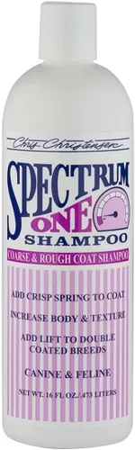 Chris Christensen Spectrum One - Champú para perros, pelaje grueso y áspero, arregla como un profesional, mantiene una textura nítida, no seca el