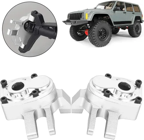 Vista 9 de VGEBY 2 piezas de aleación de aluminio eje delantero Copa de dirección carcasa para Capra SCX10 III RC coche (plata) Coverra Capra dirección