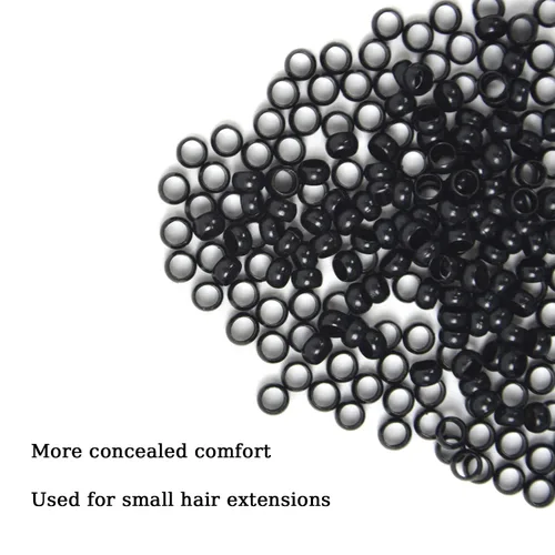 Vista 29 de 200 cuentas nano de 0.118 pulgadas (0.118 in), microenlaces de cobre, nano anillos, cuentas de cabello para extensiones de cabello (rubio oscuro)