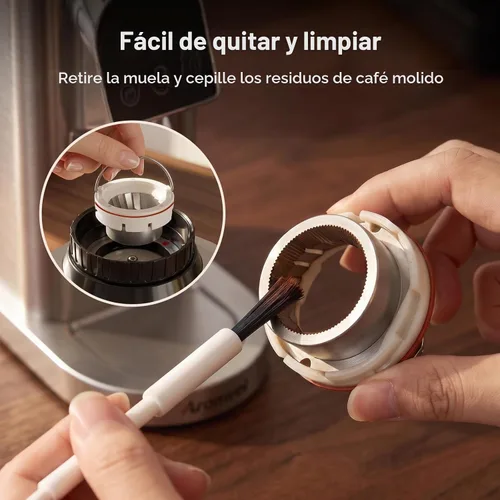 Vista 8 de Molinillo de granos de café con 48 ajustes, temporizador de 40 Plateado
