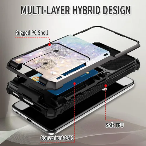 Vista 4 de FUYOCWE Funda tipo cartera para Motorola Moto G Pure con 5 tarjetas, diseño floral de diente de león, doble capa, con ranura para tarjeta