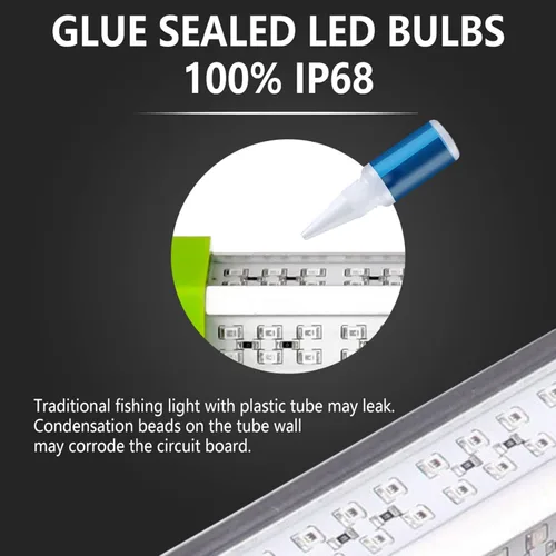 Vista 3 de LOSTCAT 18W 45W DC 12V Luz LED verde IP68 impermeable de aluminio súper brillante para cebo de pesca submarina en muelle, luz de pesca subacuática
