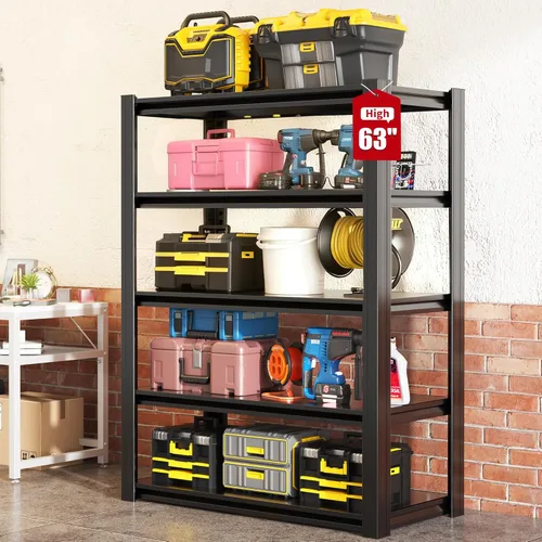 Vista 15 de 67" W Garage Shelving, Adjustable Metal Shelving, 5000LBS Heavy Duty Storage Shelves, 4 Tier Industrial Shelving for Shop, Garage, Warehouse