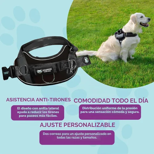 Vista 5 de Joyride Harness 2.0 - El Arnés Original para Perros Sin Tirones con Anillo Lateral - Sin Estrangulamiento, A Prueba de Escapes, Reflectante, 3 Clips