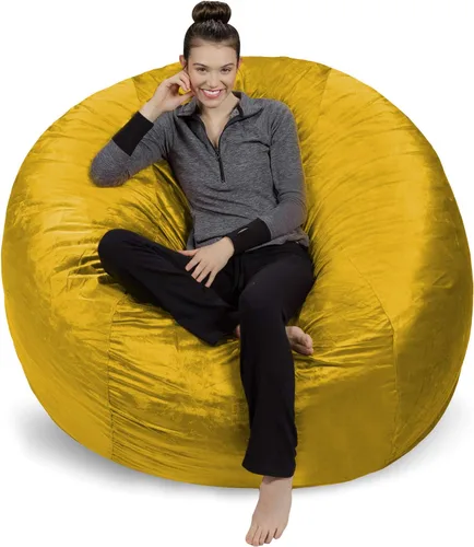Vista 9 de Sofa Sack - Sillón puff de 3 pies, color cinabrio, solo funda