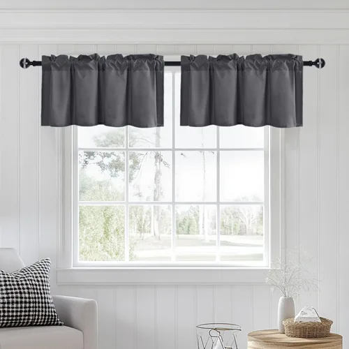 Vista 85 de JIUZHEN Cortinas de cenefa para cocina, cenefas para ventana de sala de estar/sótano, cortinas de ventana de baño, aislamiento térmico, paneles