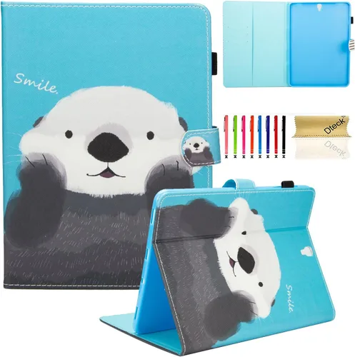 Dteck - Funda protectora de piel sintética para Galaxy Tab S3 9.7 con función de encendido y apagado automático, funda inteligente para Galaxy Tab